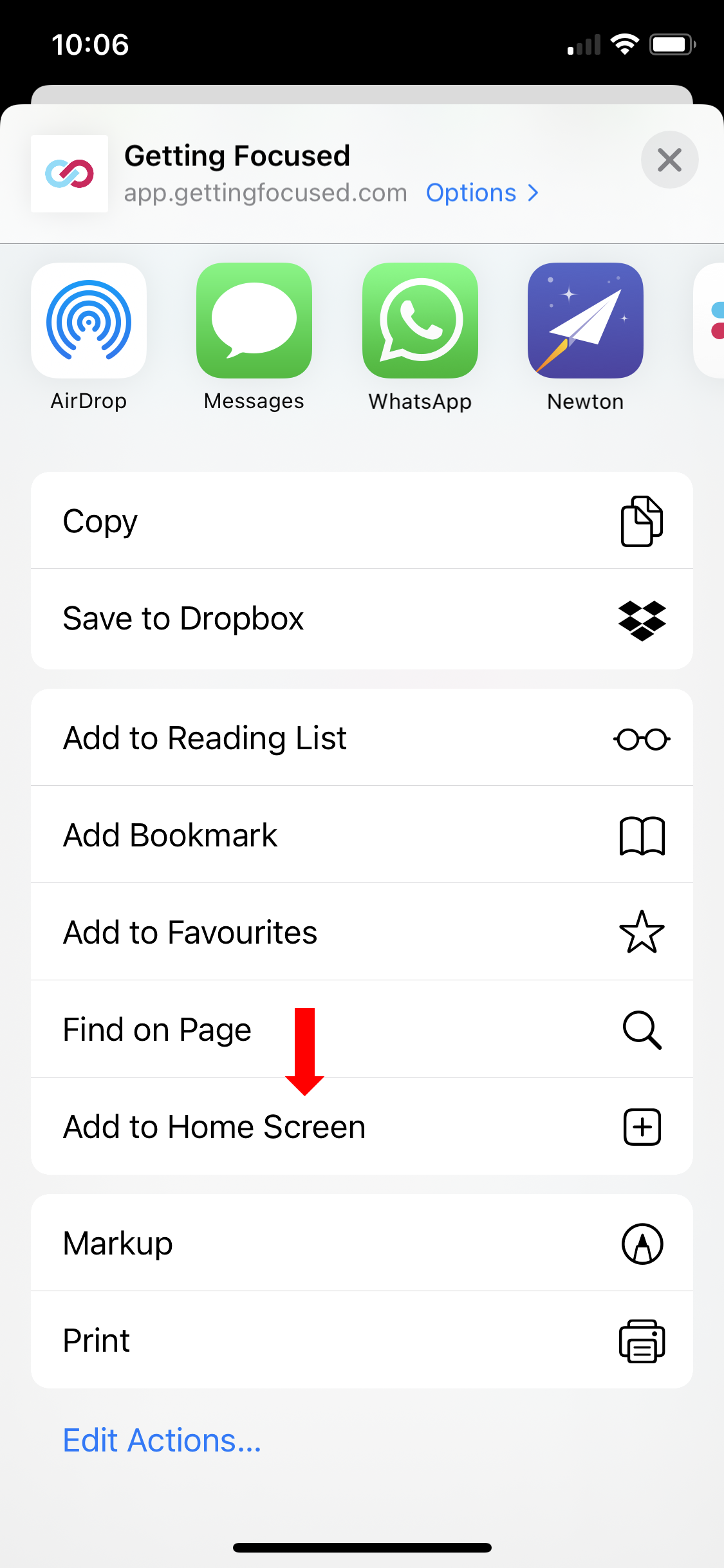 iPhone Add Homescreen