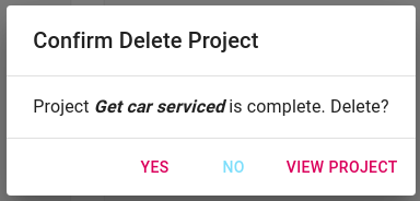 Warn Project Delete